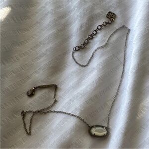 Kendra Scott Silver Necklace with White Pendant